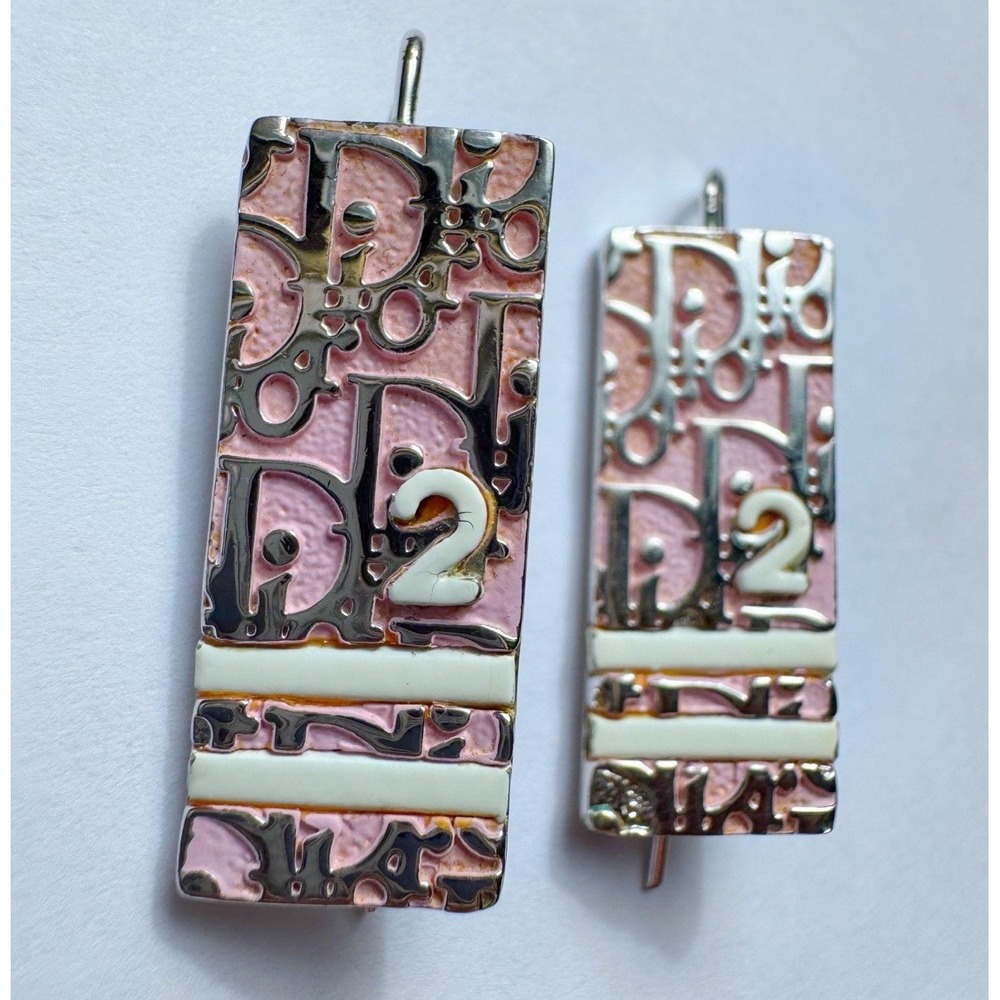 Christian Dior Vintage Y2K Pink Trotter Earrings 2000s Dangle Earrings